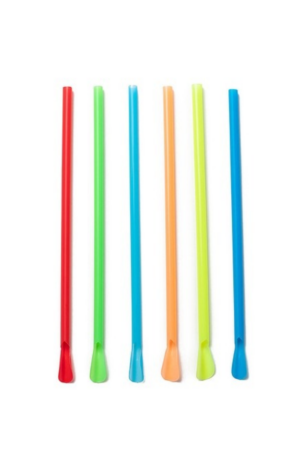 Paquete de Pitillos con Cuchara Colores Surtidos x 200und